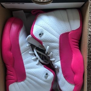 Pink and white Jordans